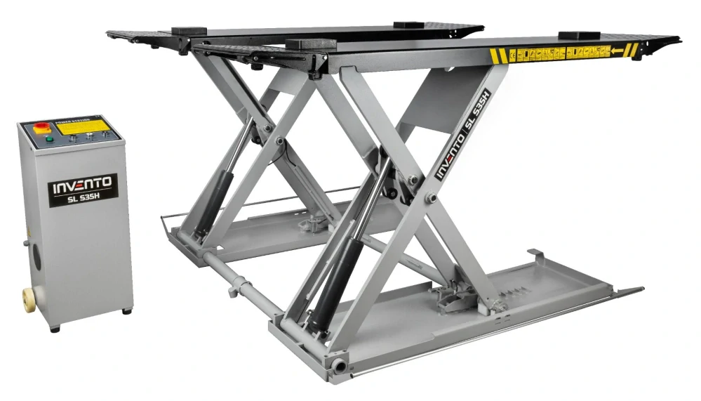 Nůžkový zvedák INVENTO SL S35H 3,5T 230V 1,2m výška zdvihu délka plošiny 166 - 225 cm
