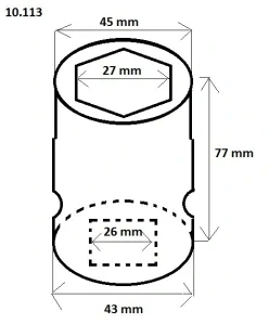 Ořech 1" 27 mm v. 77 mm