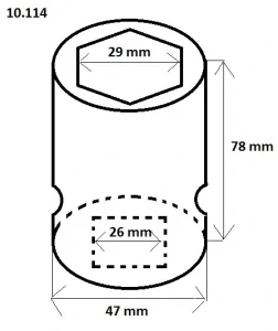 Ořech 1" 29 mm v. 78 mm