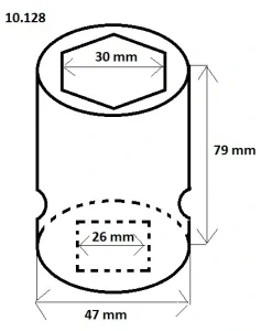 Ořech 1" 30 mm v. 79 mm