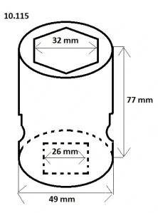 Ořech 1" 32 mm v. 77 mm