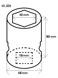 Ořech 3/4" 30 mm v. 90 mm