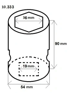 Ořech 3/4" 36 mm v. 90 mm