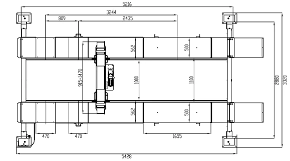 INVENTO EL 464 - 6,4T - Čtyřsloupový zvedák, zvedací plošiny s kluznou-plovoucí deskou