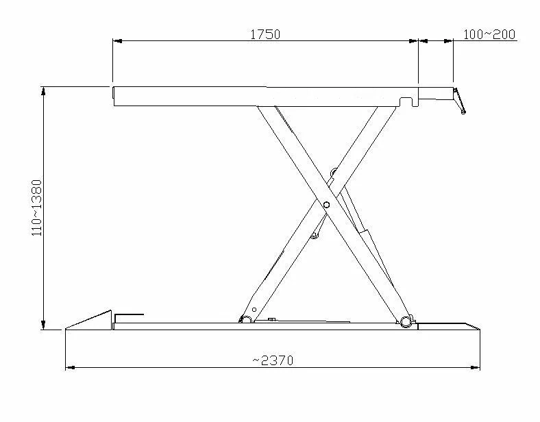 Nůžkový zvedák INVENTO SL 140 3,5T výška zdvihu 1,38 m 400V