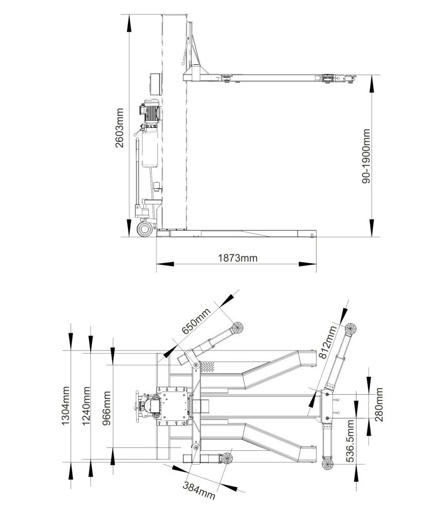 JSL107CE Jednosloupový zvedák 3 000 kg