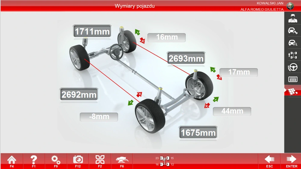 INVENTO S300 3D geometrie kol podvozků osobních automobilů
